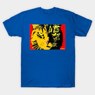 ANGRY CAT POP ART - ORANGE YELLOW RED BLACK T-Shirt